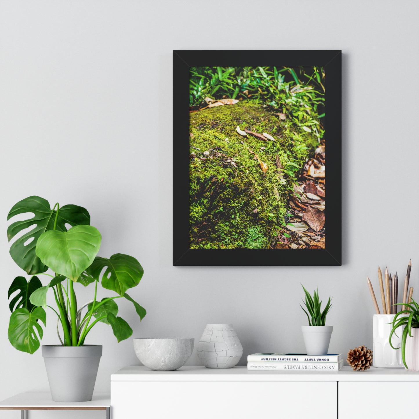 Mossy Fallen Tree in Nature Photography Print