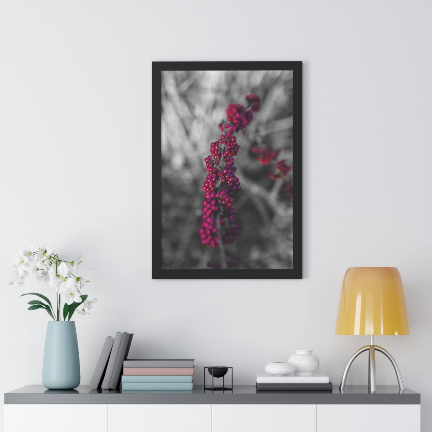 Bold Berries in Monochrome Photography Print