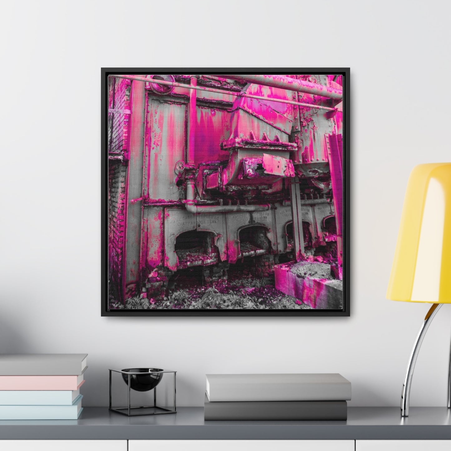 Ethereal Echoes: Framed Canvas of an Abandoned Iron Factory