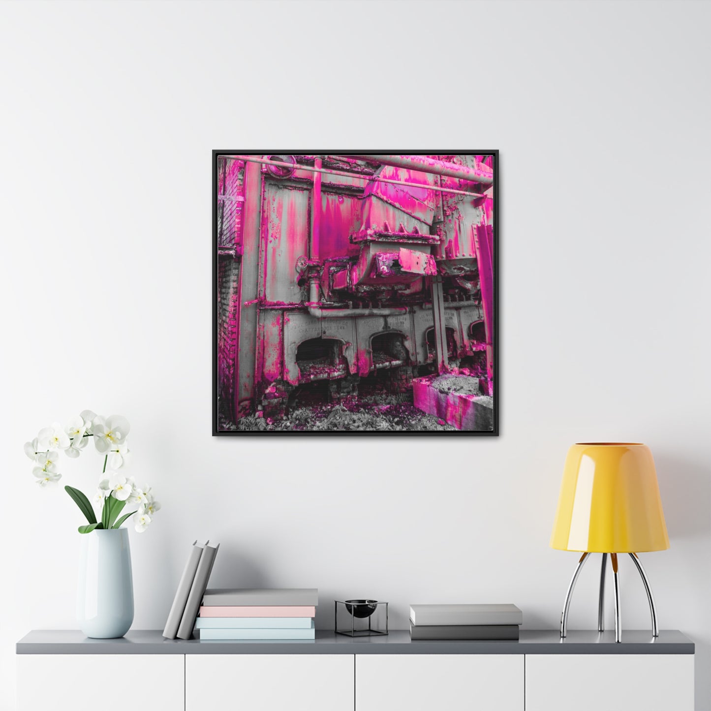 Ethereal Echoes: Framed Canvas of an Abandoned Iron Factory