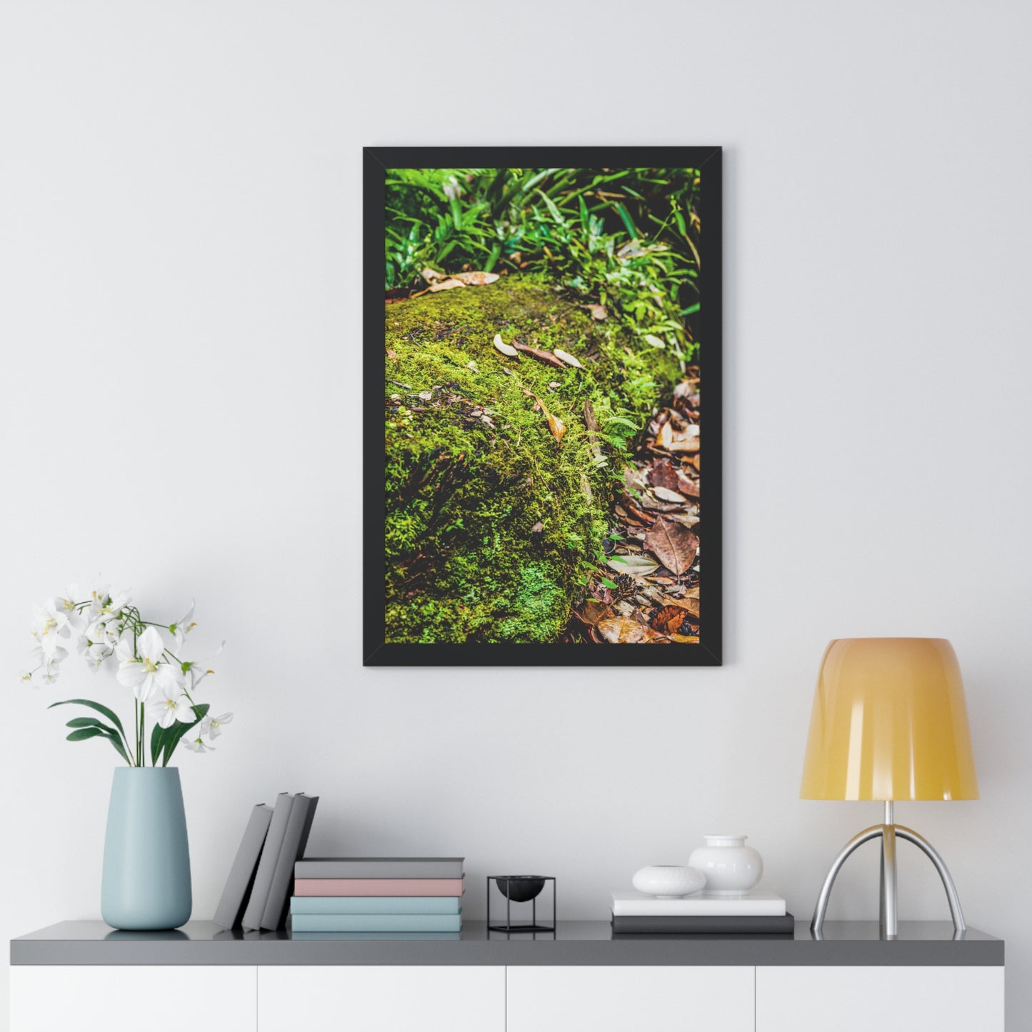 Mossy Fallen Tree in Nature Photography Print