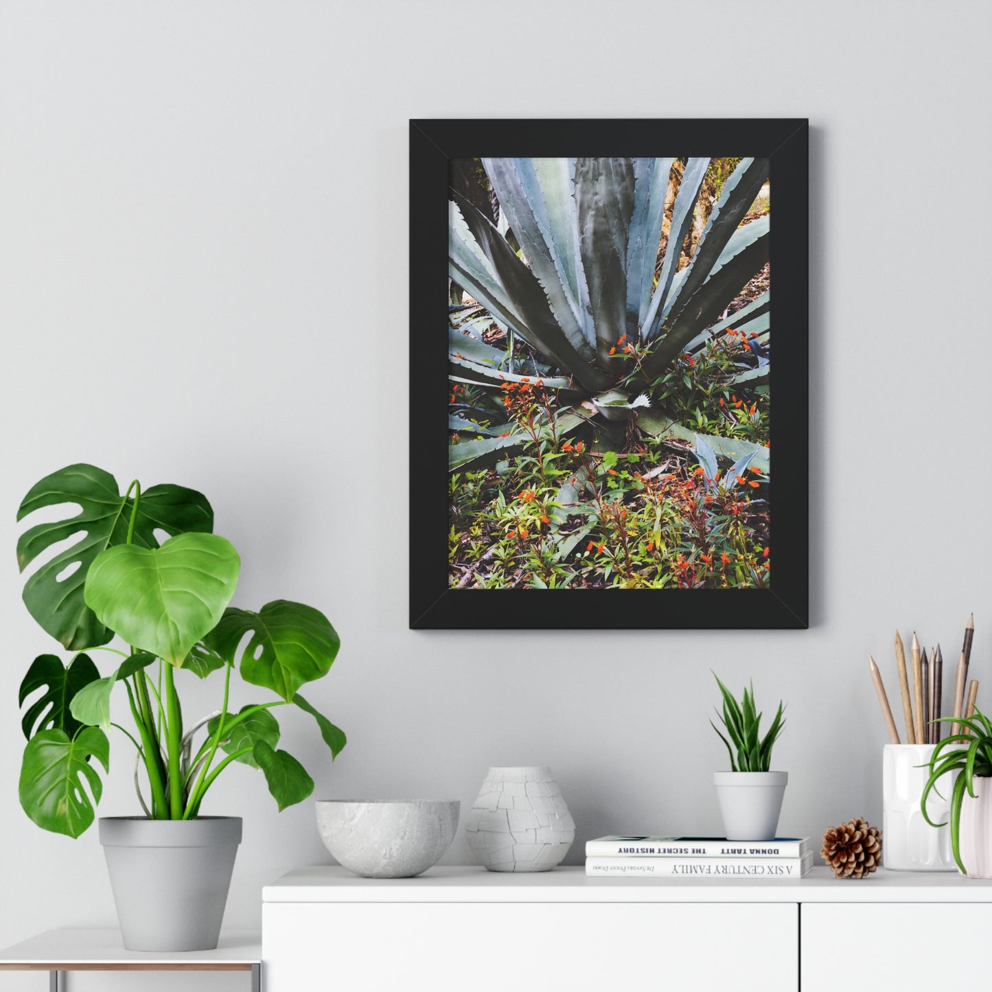 Vibrant Agave and Wildflowers Photography Print