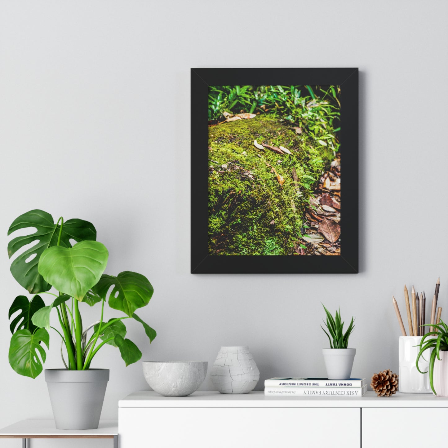 Mossy Fallen Tree in Nature Photography Print