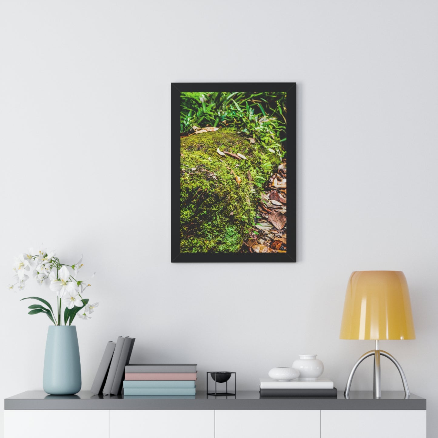 Mossy Fallen Tree in Nature Photography Print