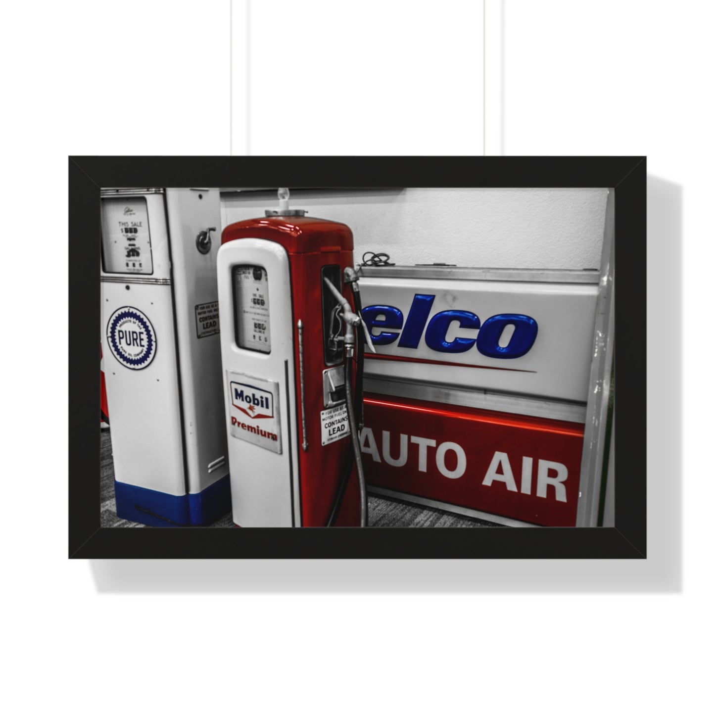 Vintage Gas Pumps and Signage Photography Print