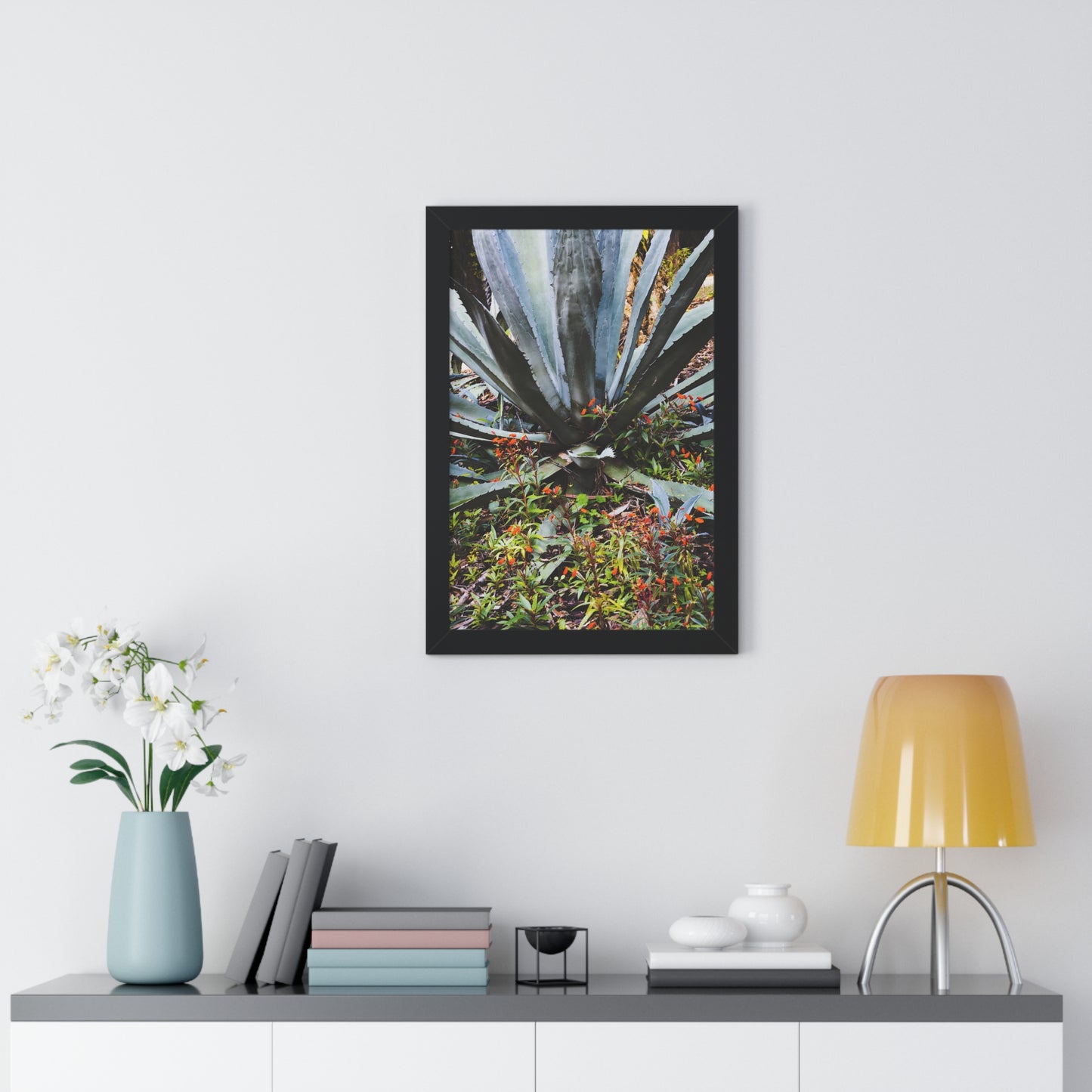 Vibrant Agave and Wildflowers Photography Print