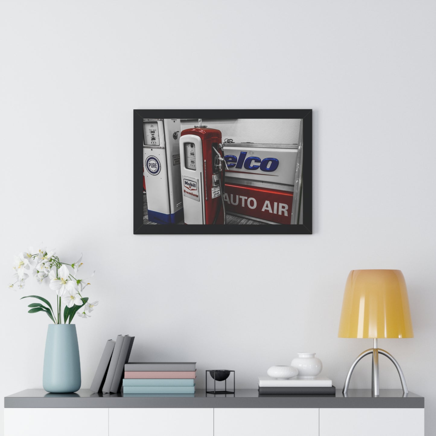 Vintage Gas Pumps and Signage Photography Print