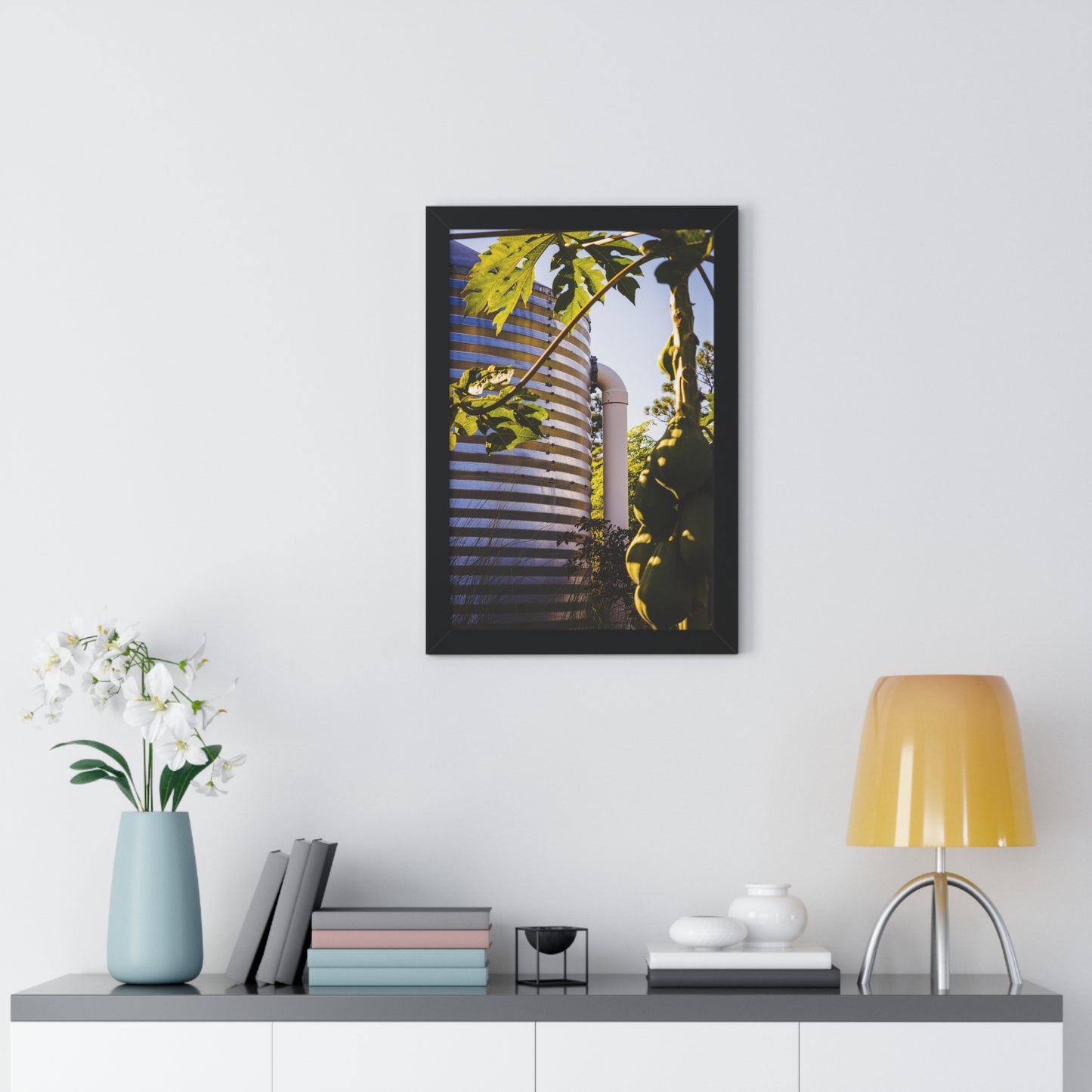 Papaya and Rainwater Tank Photography Print